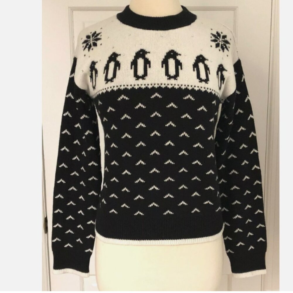 Kate Spade Penquin Intarsia Sweater NWT Sz XL